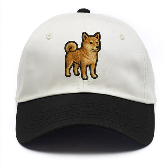 Shiba Inu - Trendy Japanese dog logo wit - Two Tone Cap - Black