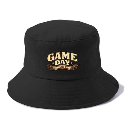 Bold typography design - "GAME DAY" - competition ready, bring it on - Bucket Hat - Black