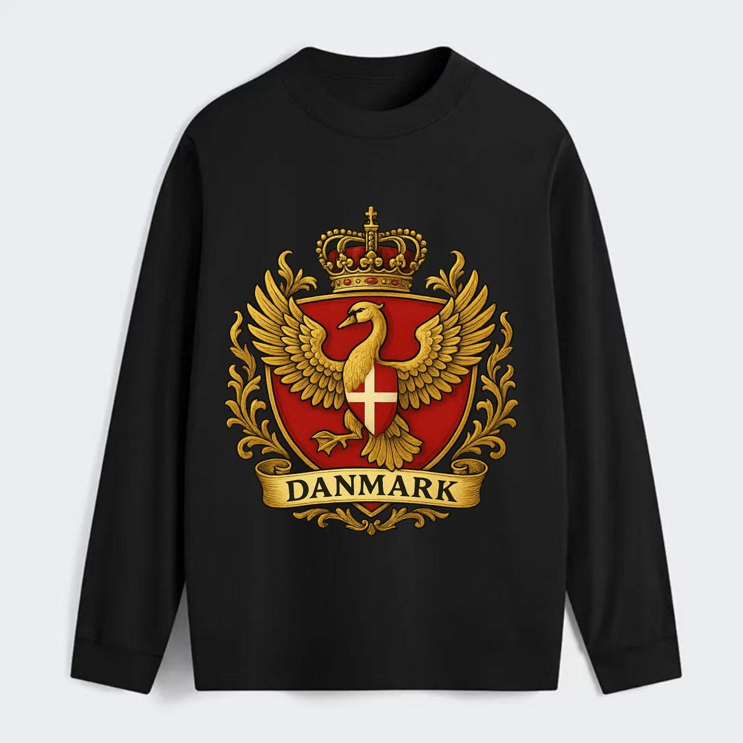 Denmark Heritage Badge - Classic Long Sleeve Shirt - Black