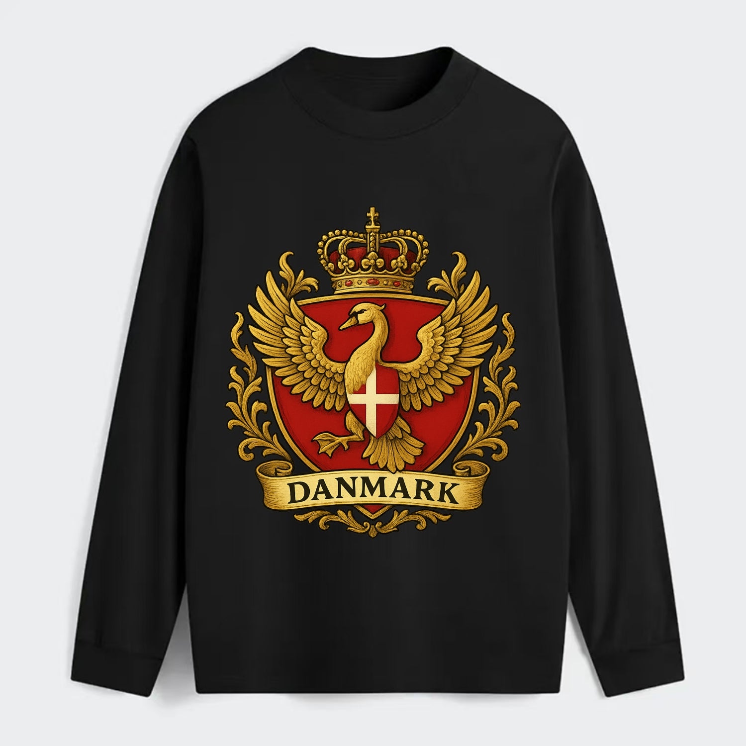Denmark Heritage Badge - Classic Long Sleeve Shirt - Black