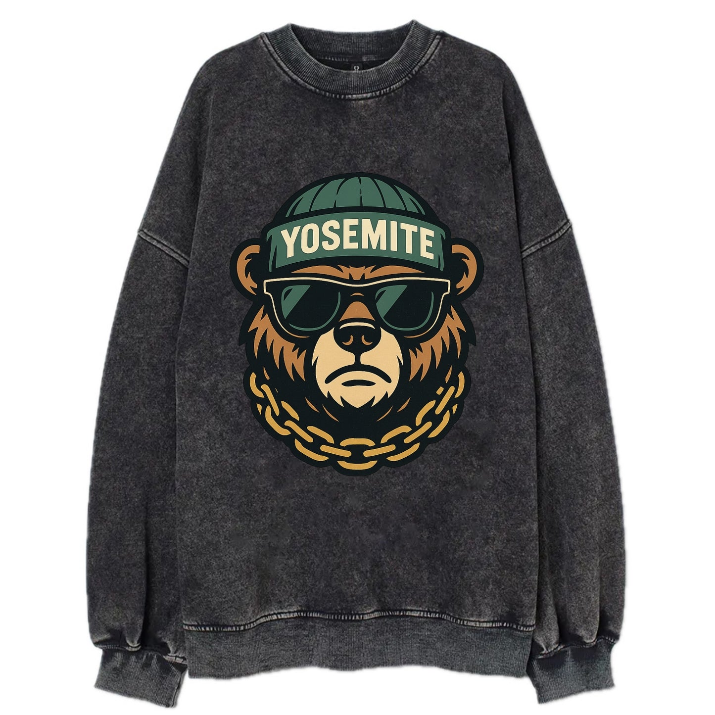Yosemite Bear - Vintage Sweatshirt - Black