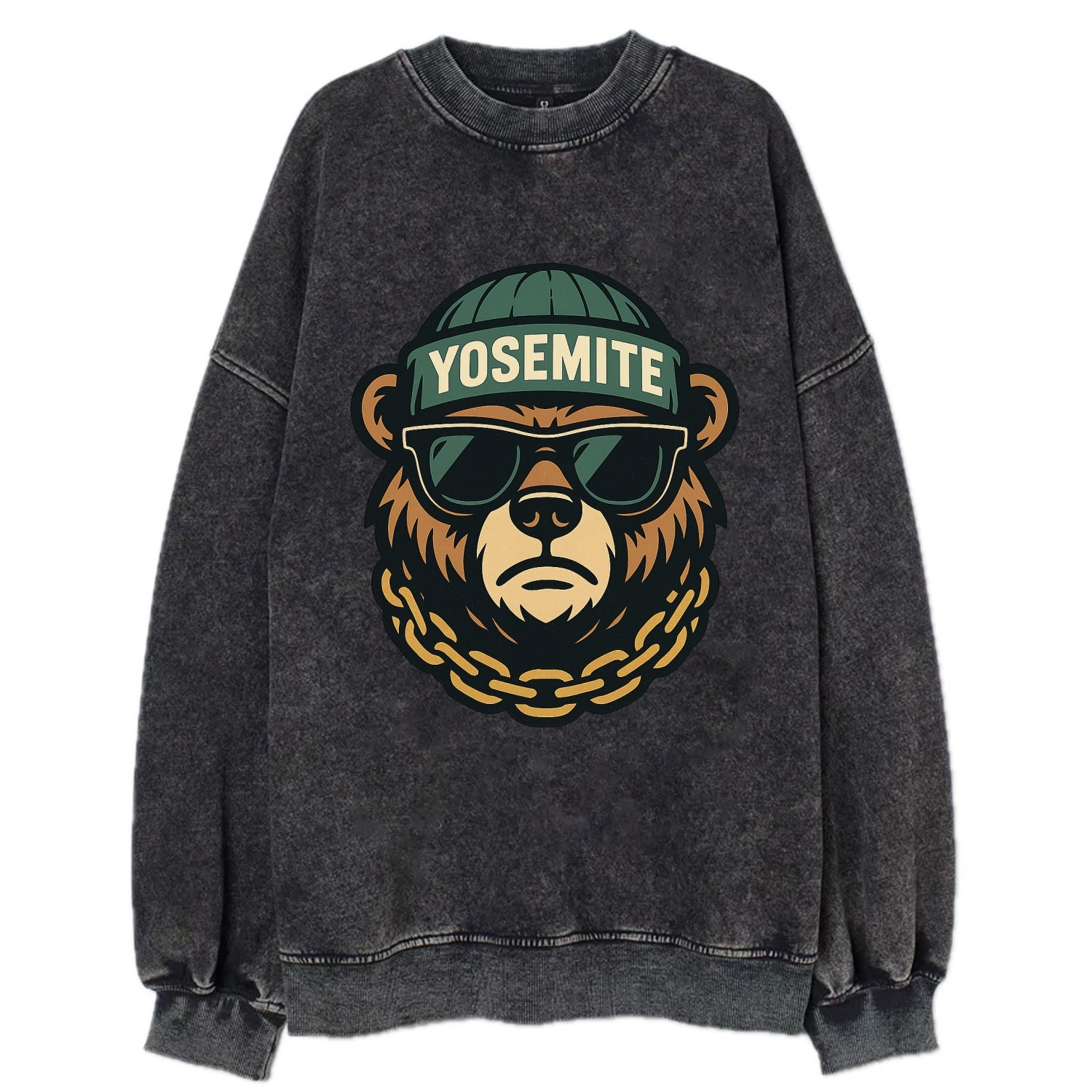 Yosemite Bear - Vintage Sweatshirt - Black