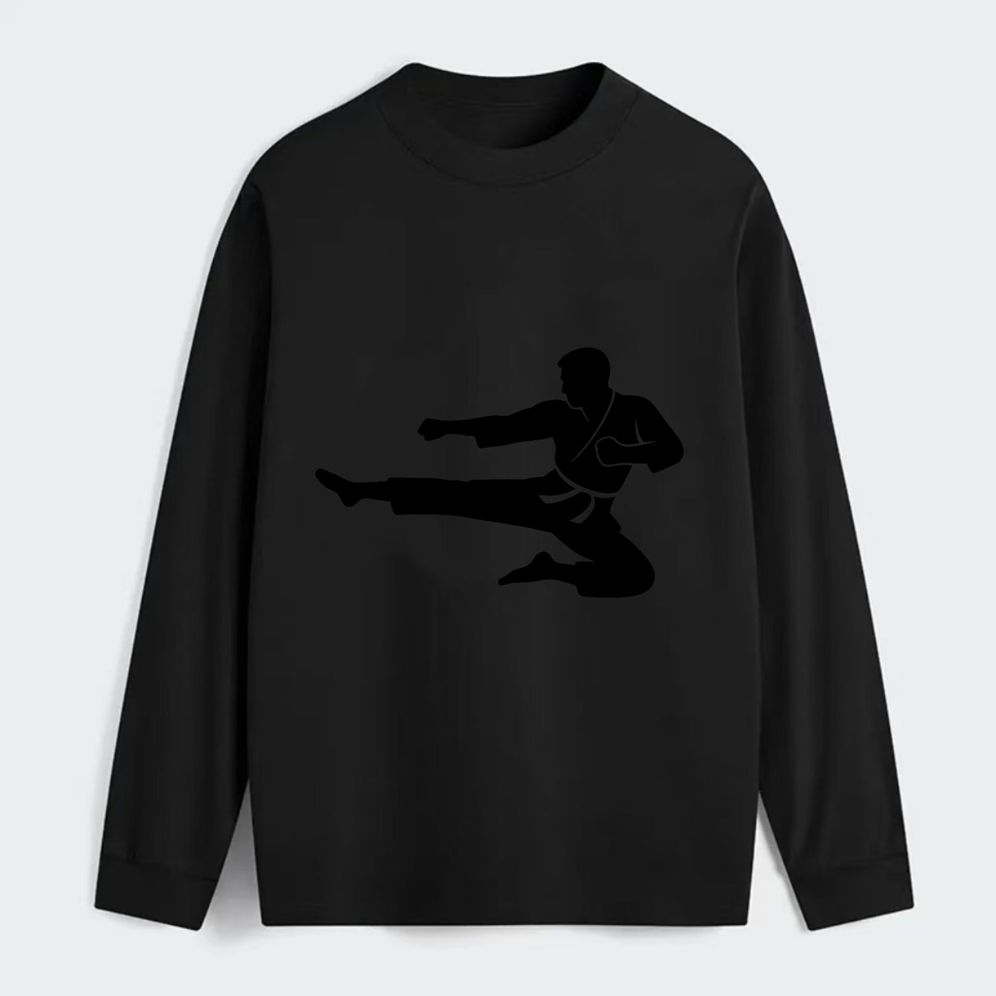 Martial artist flying kick - Classic Long Sleeve Shirt - Black