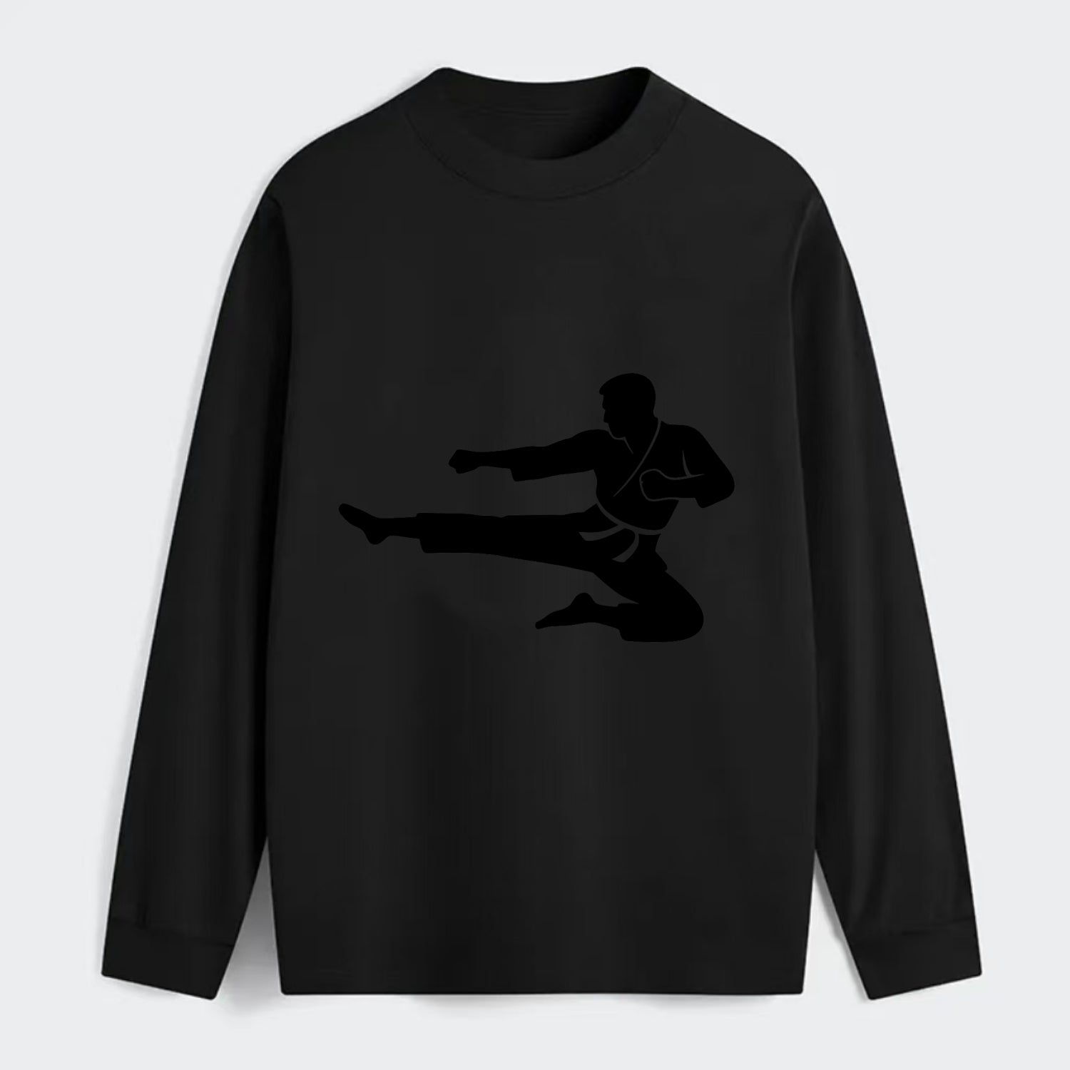 Martial artist flying kick - Classic Long Sleeve Shirt - Black