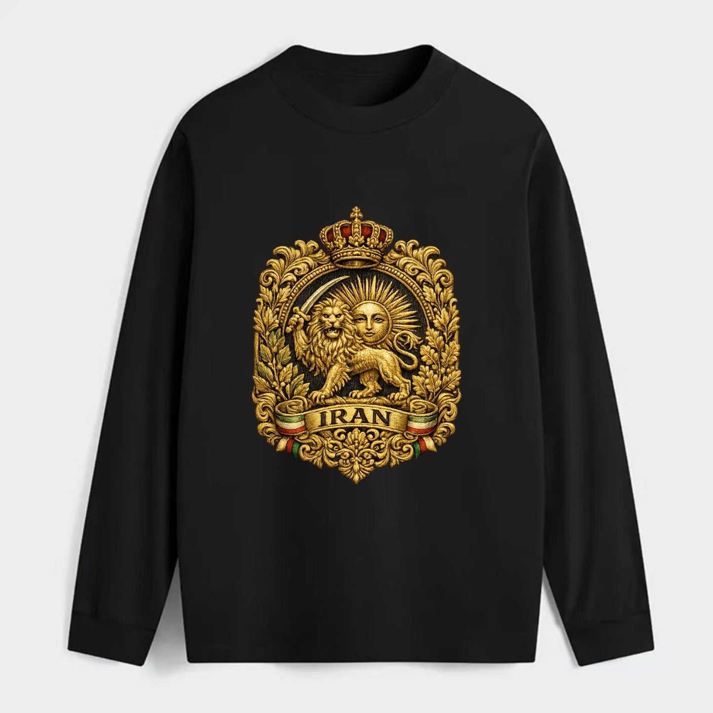 Iran Lion Sun Badge - Classic Long Sleeve Shirt - Black