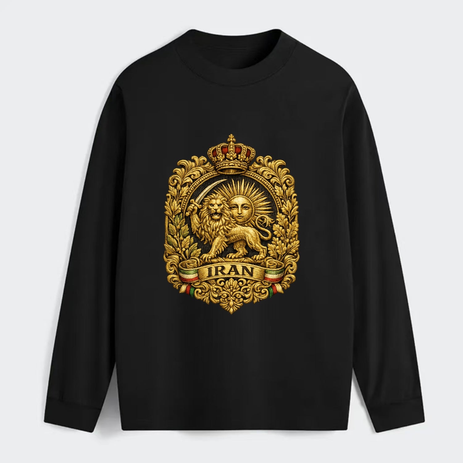 Iran Lion Sun Badge - Classic Long Sleeve Shirt - Black