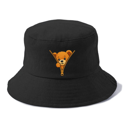 zipper bear - Bucket Hat - Black