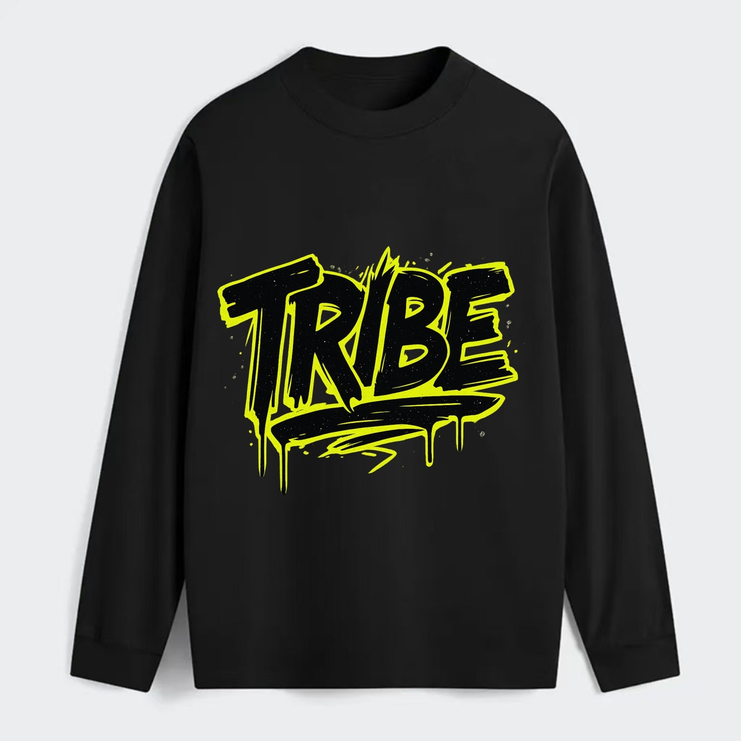 Bold typography design - "TRIBE" - your community, your group - Classic Long Sleeve Shirt - Black
