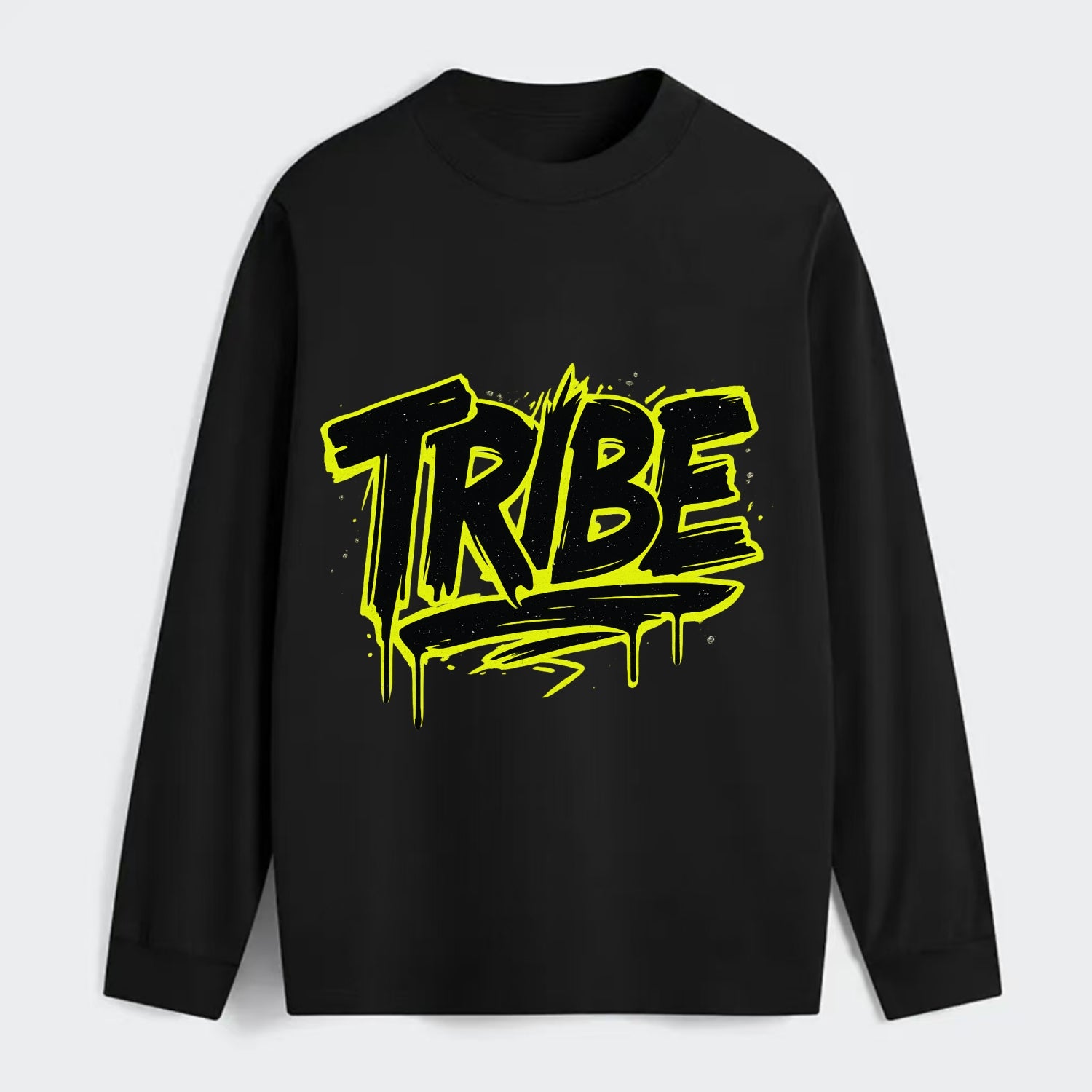 Bold typography design - "TRIBE" - your community, your group - Classic Long Sleeve Shirt - Black