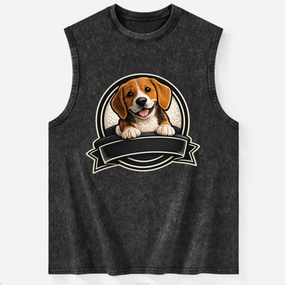 Paws Up Beagle - Vintage Washed Tank - Black