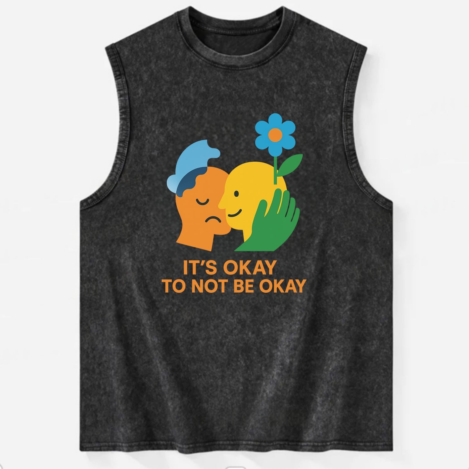 Mental health stigma fading as support grows - "It's Okay to Not Be Okay" - - Vintage Washed Tank - Black