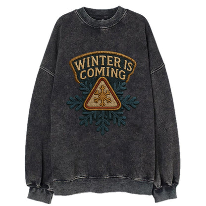 Winter Is Coming  - Vintage Sweatshirt - Black