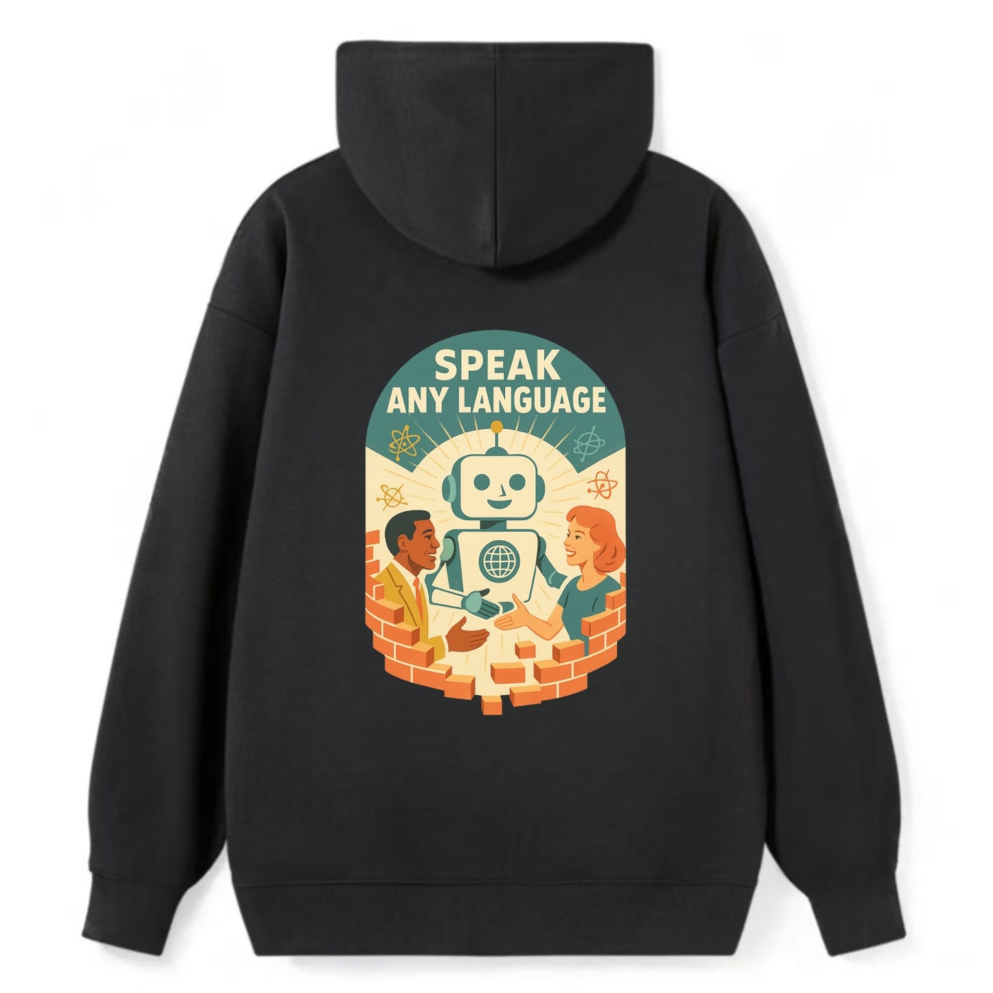 Language learning AI breaking down barriers - "Speak Any Language" - - Classic Pullover Hoodie - Black