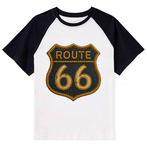 Route 66  - Contrast Raglan T-shirt