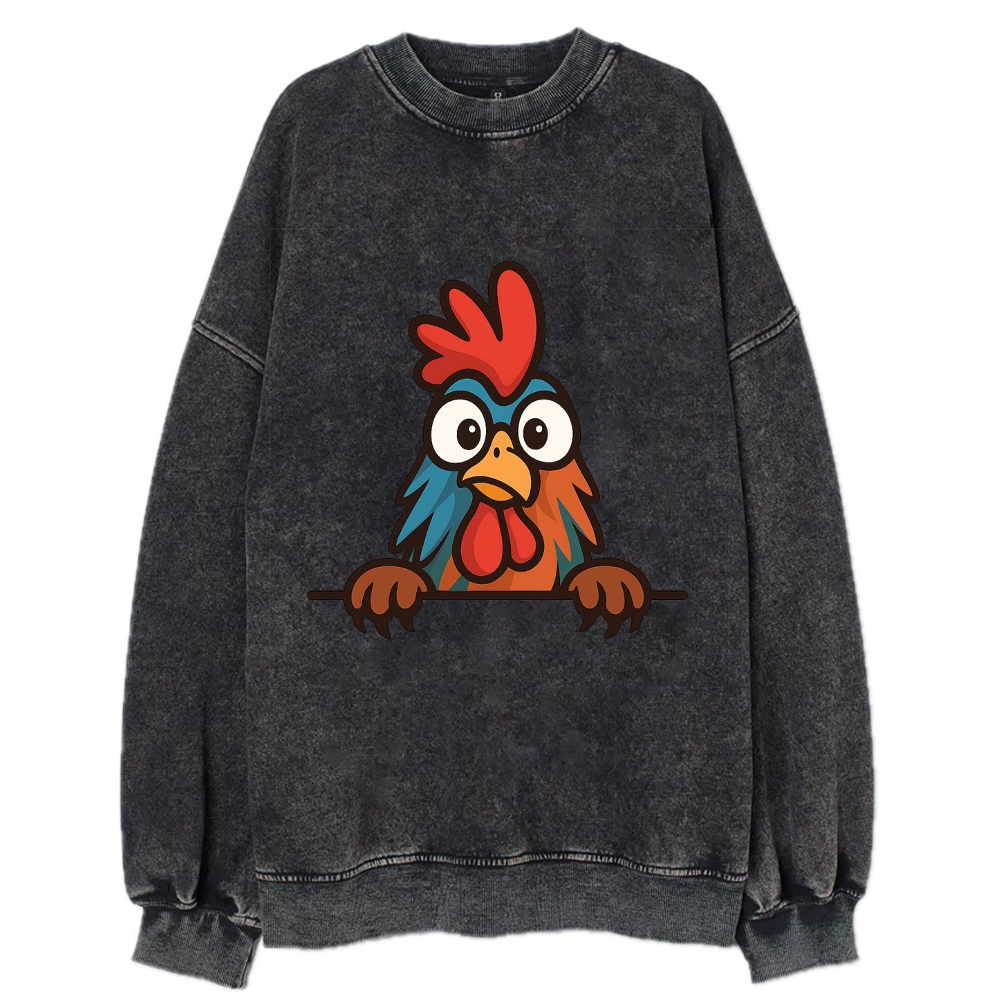 Rooster  - Vintage Sweatshirt - Black