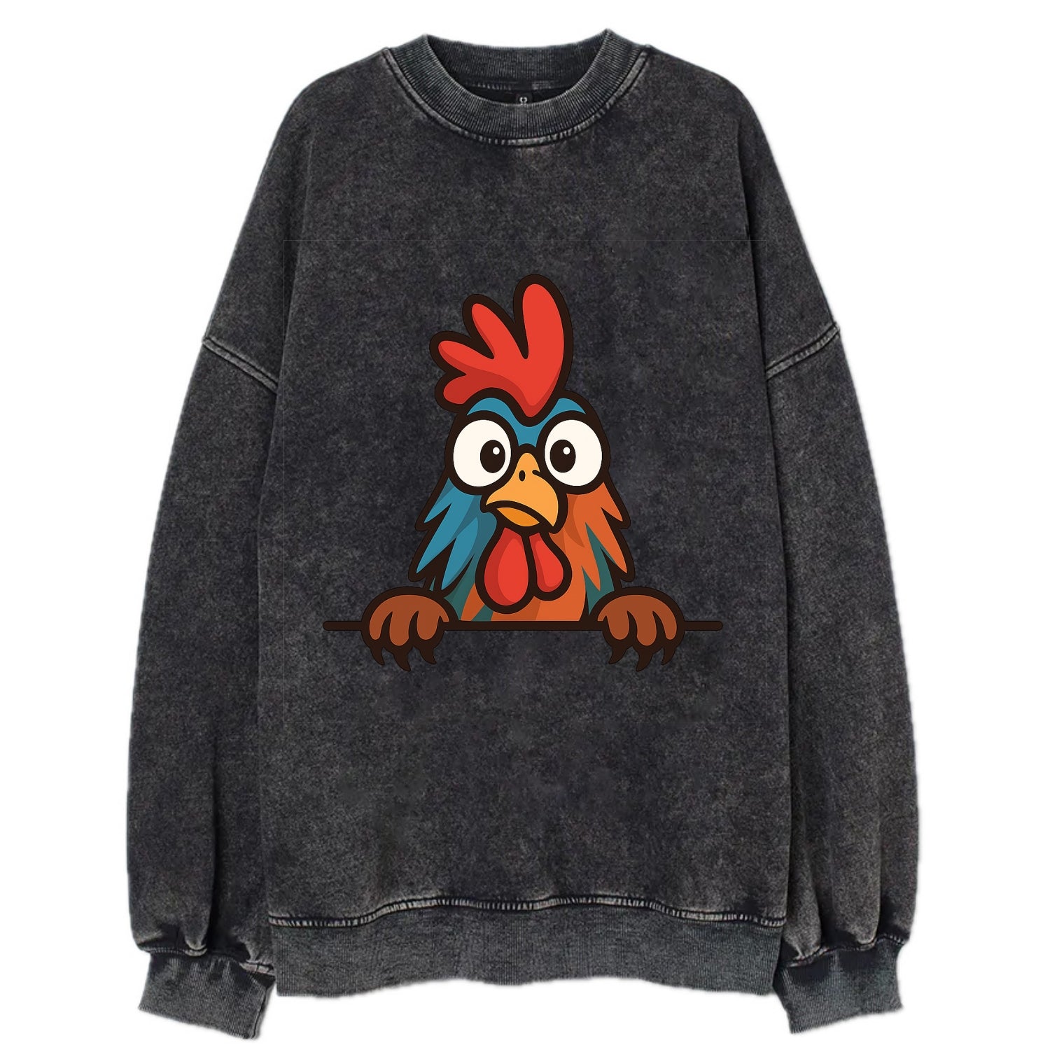Rooster  - Vintage Sweatshirt - Black