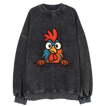 Rooster  - Vintage Sweatshirt - Black