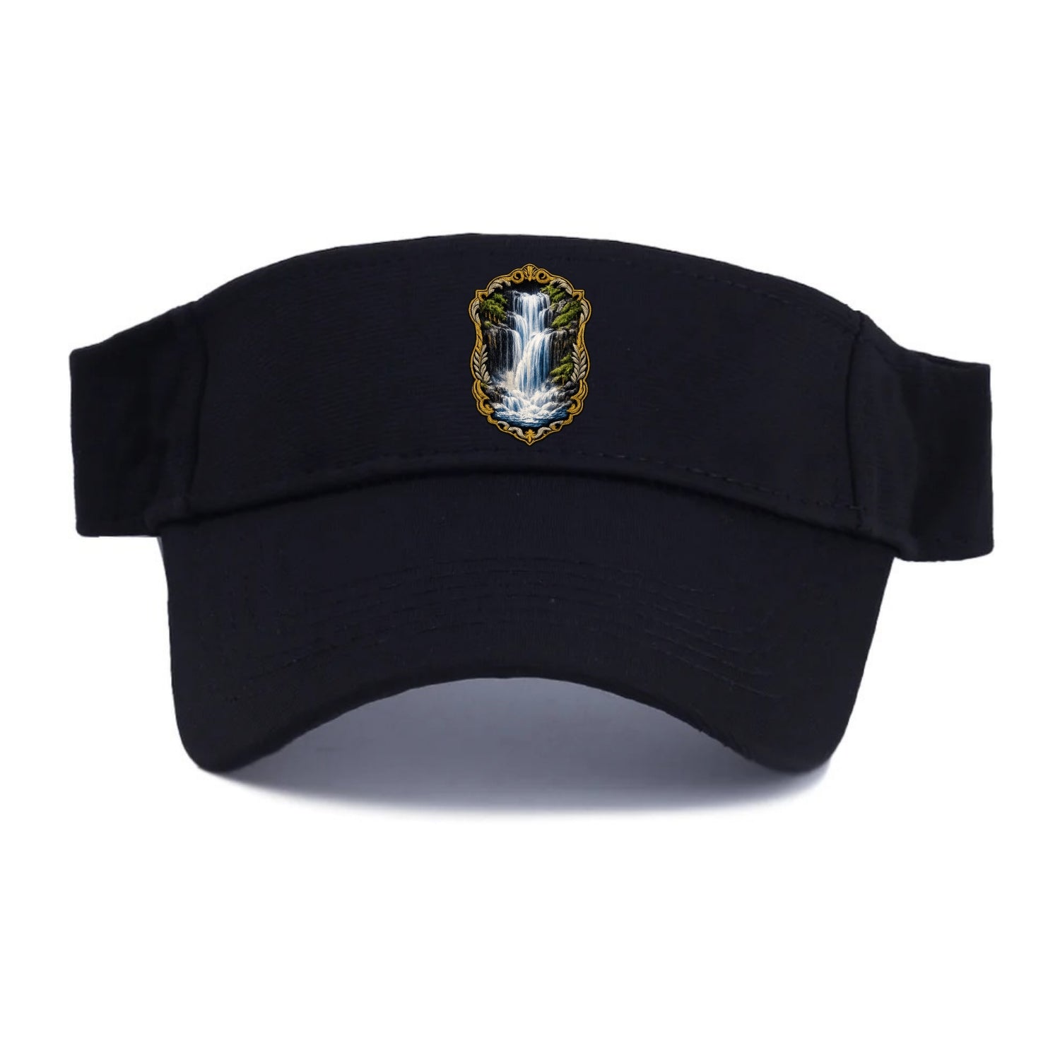 WATERFALL CASCADE - falling water with mist in blue and white , nature wonder - Visor - Black