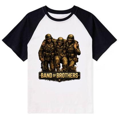 Band Of Brothers - Contrast Raglan T-shirt - Black