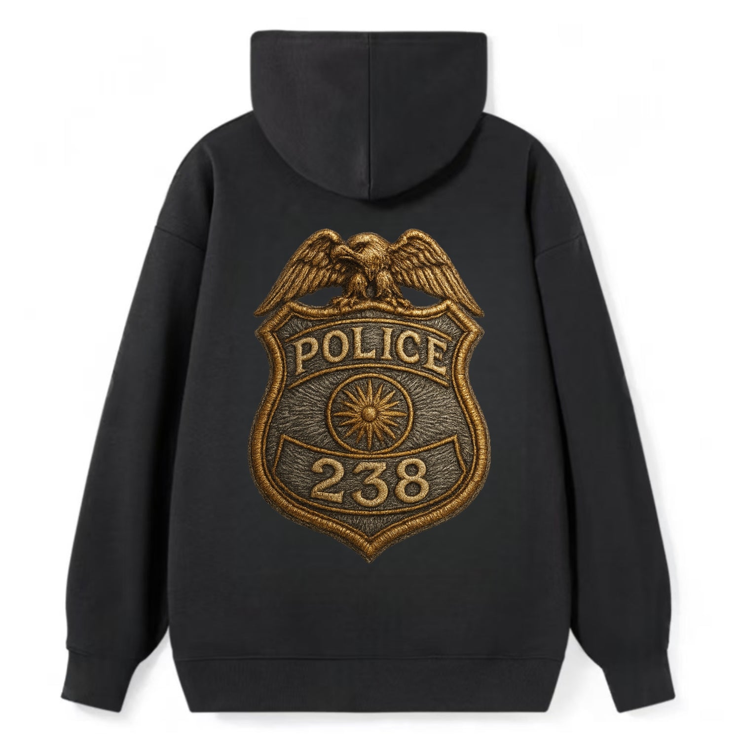 Police Badge  - Classic Pullover Hoodie - Black