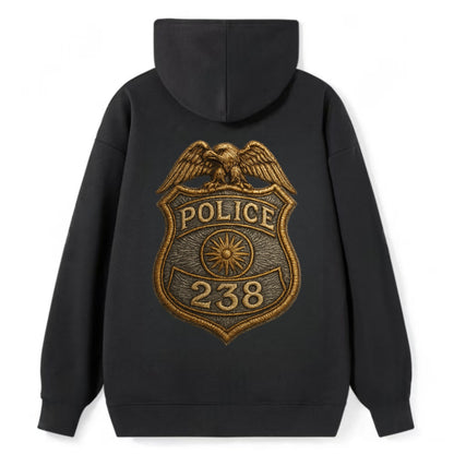 Police Badge  - Classic Pullover Hoodie - Black