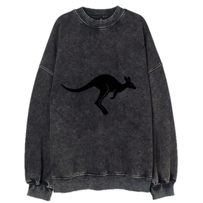 Kangaroo leaping across outback - Vintage Sweatshirt - Black