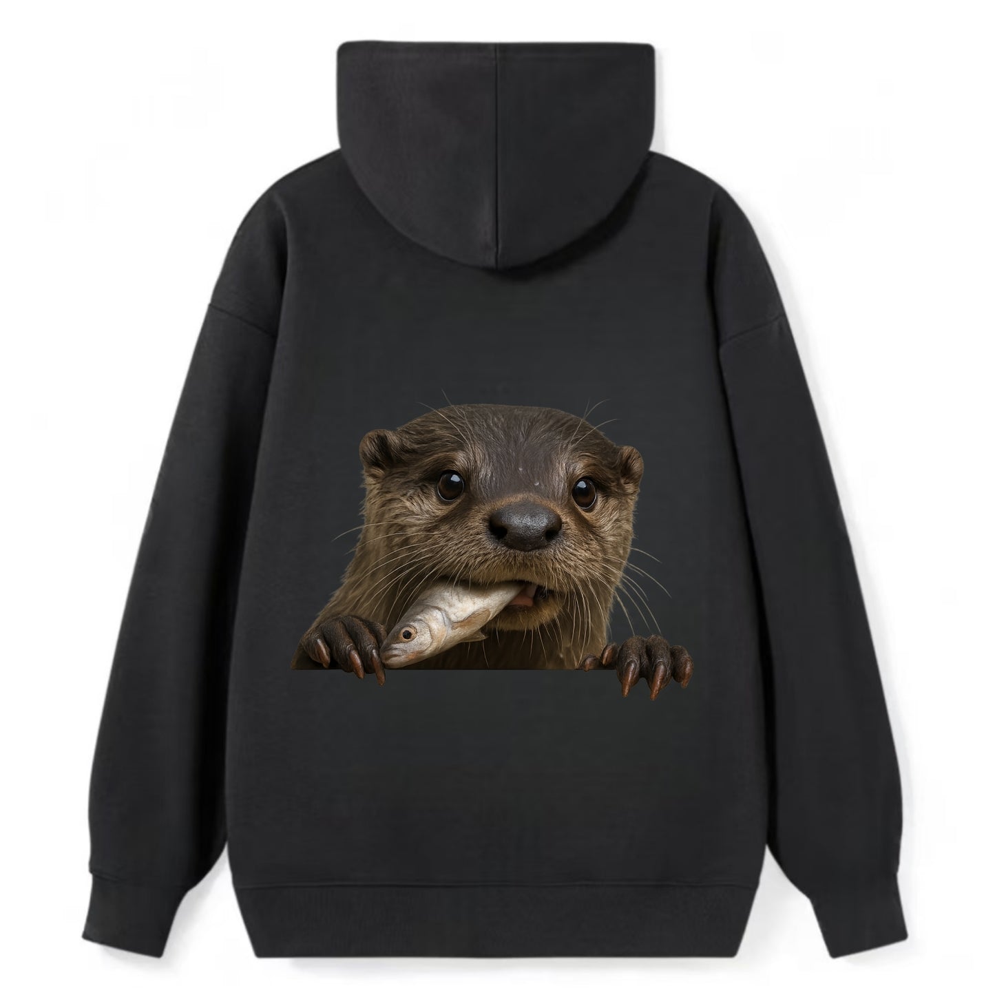 River Otter  - Classic Pullover Hoodie - Black