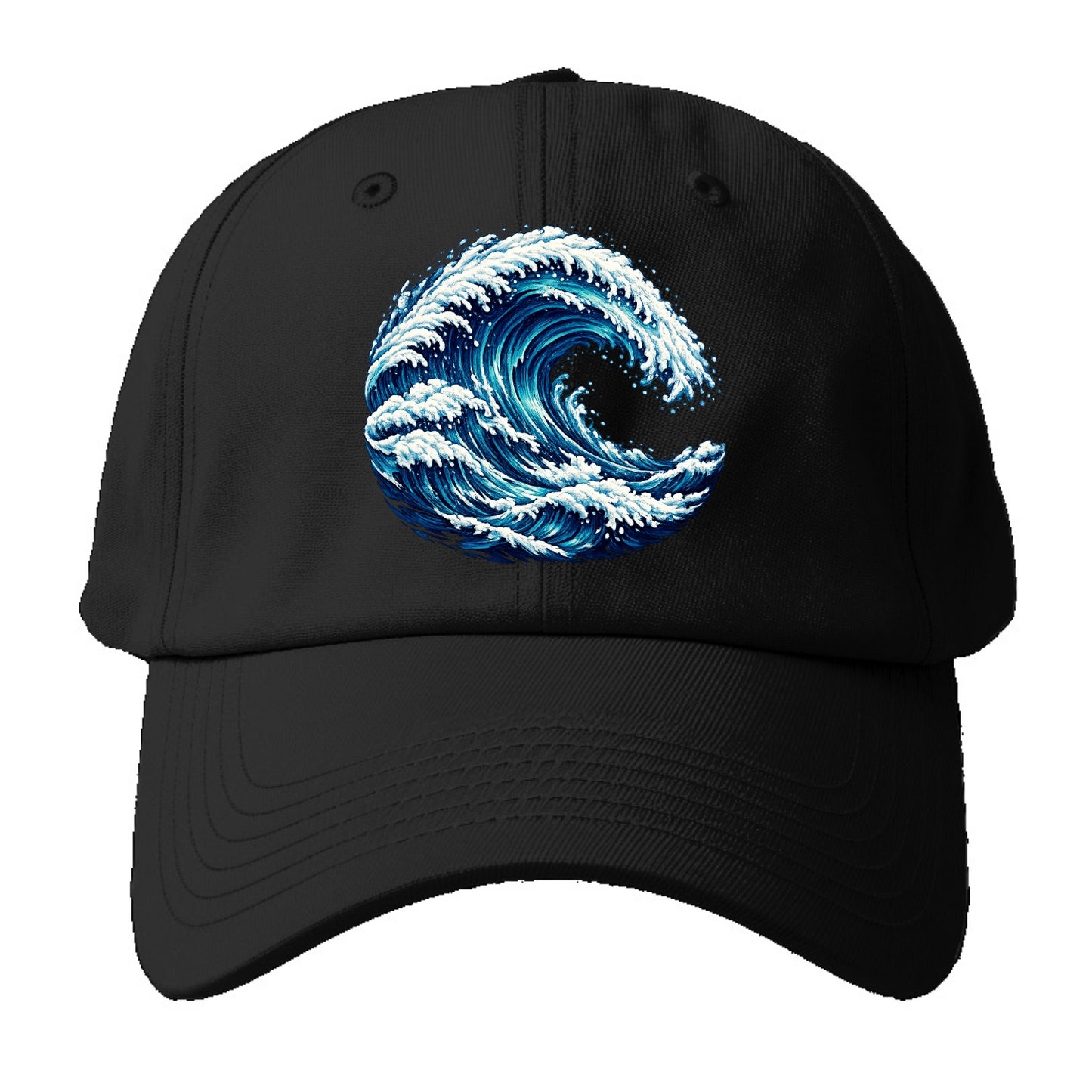 Ocean Wave - Baseball Cap For Big Heads - Black