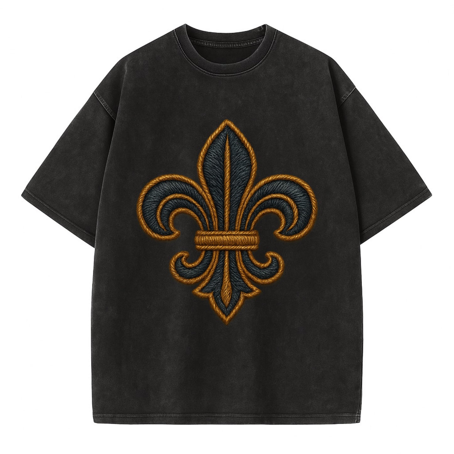Fleur de Lis  - Vintage T-shirt - Black