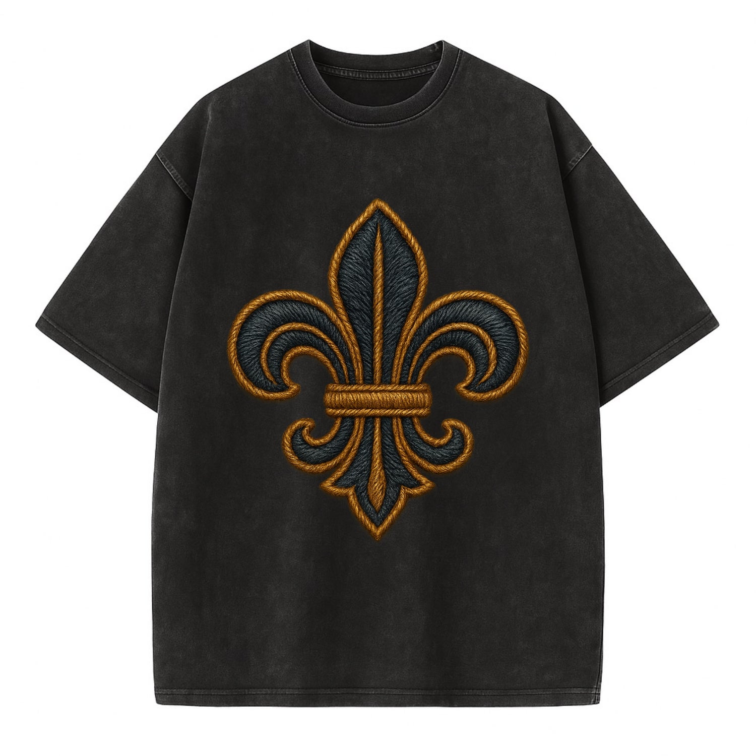 Fleur de Lis  - Vintage T-shirt - Black