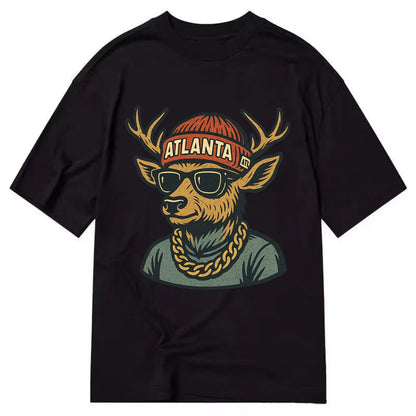 "deer" "atlanta" "atl" "red" "us South" - Classic T-shirt - Black