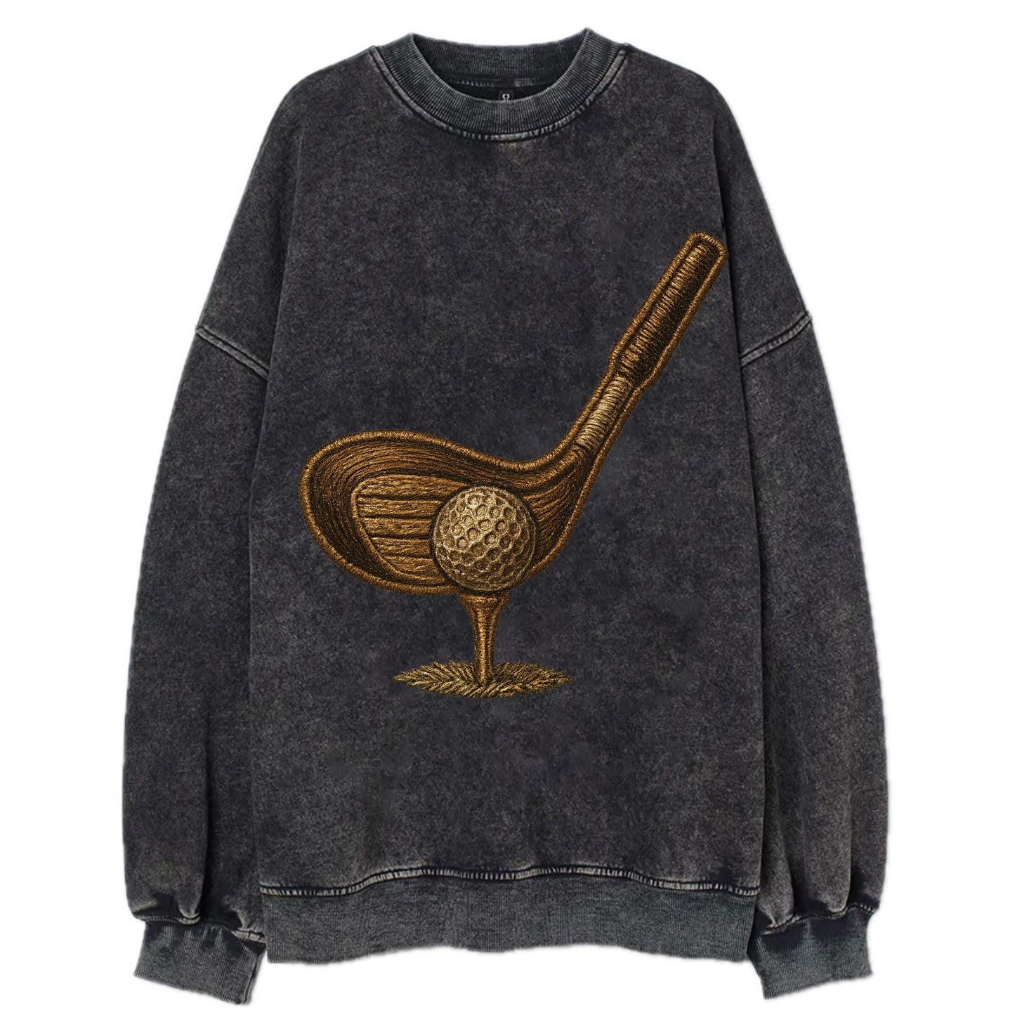 Golf Club and Ball  - Vintage Sweatshirt - Black