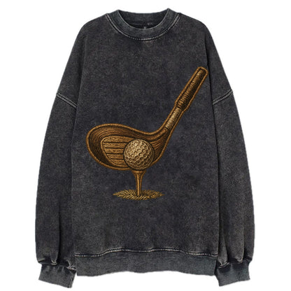 Golf Club and Ball  - Vintage Sweatshirt - Black