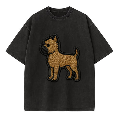 Affenpinscher - Contemporary wiry design - Vintage T-shirt - Black