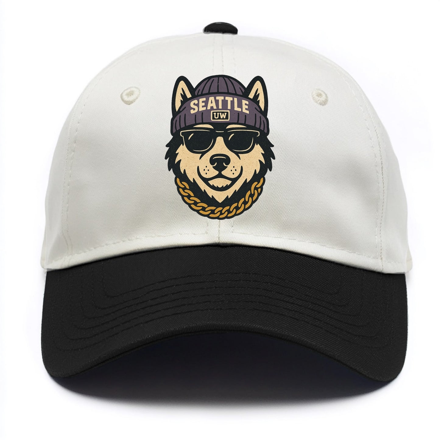 Seattle Husky - Two Tone Cap - Black