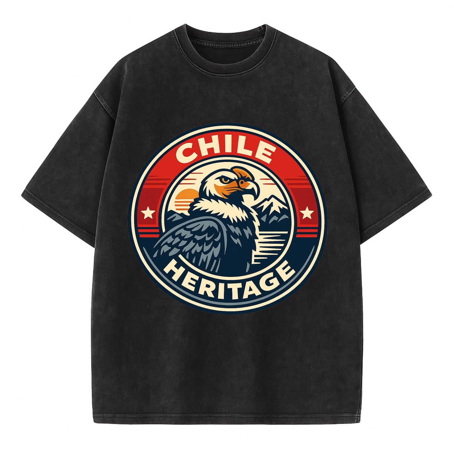 Andean Spirit Emblem - Vintage T-shirt - Black