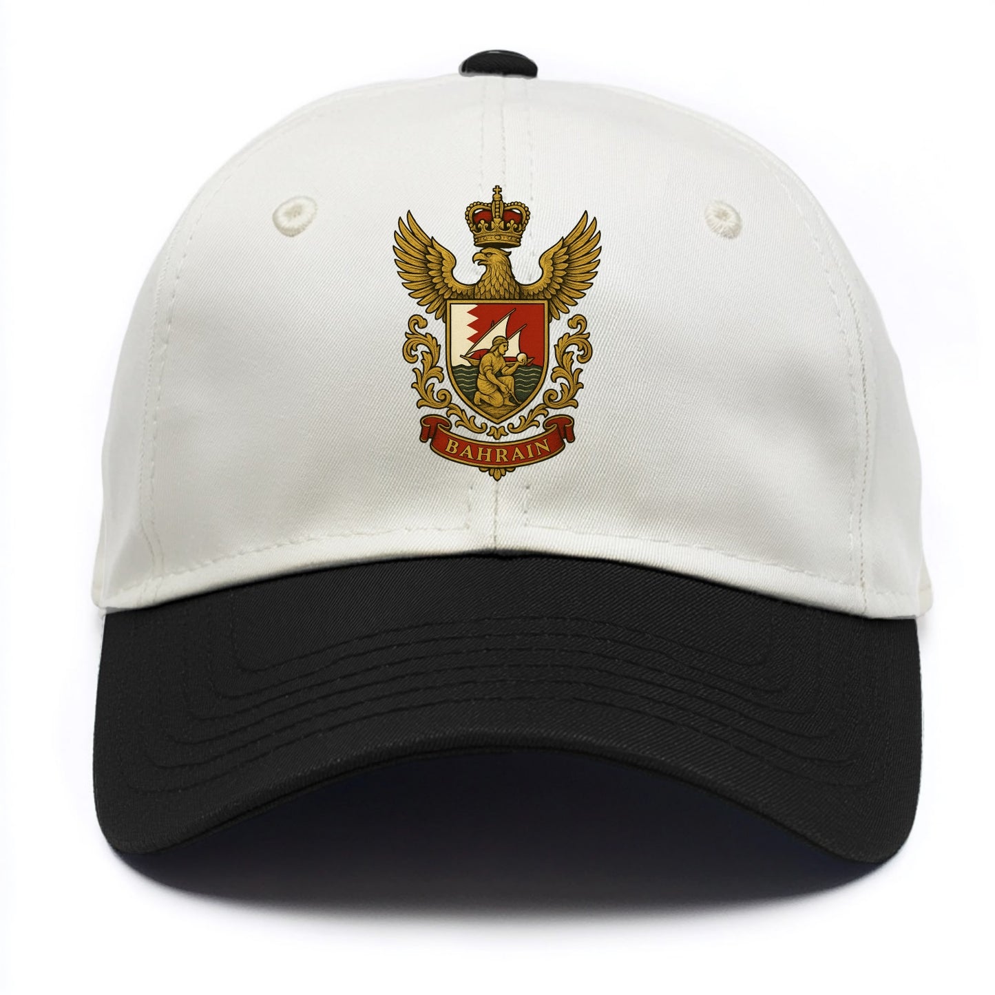 Bahrain Heritage Badge  - Two Tone Cap - Black
