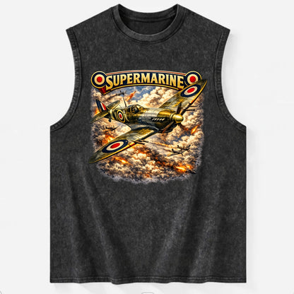 Supermarine Spitfire - Vintage Washed Tank - Black