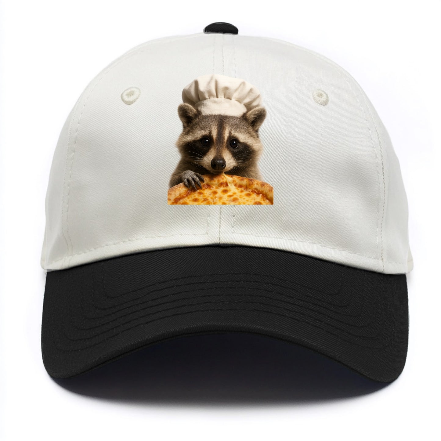 Pizza Dad Raccoon  - Two Tone Cap - Black