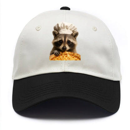 Pizza Dad Raccoon  - Two Tone Cap - Black