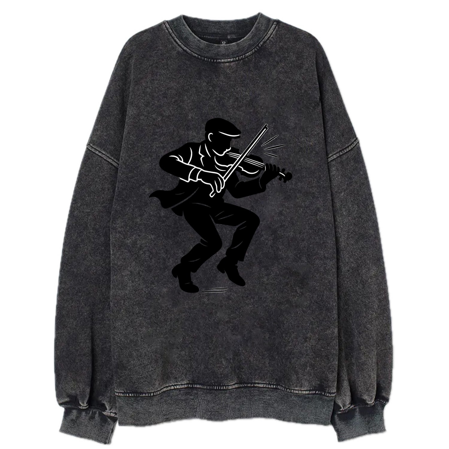 Irish folk musician traditional jig - Vintage Sweatshirt - Black