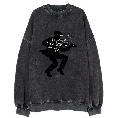 Irish folk musician traditional jig - Vintage Sweatshirt - Black