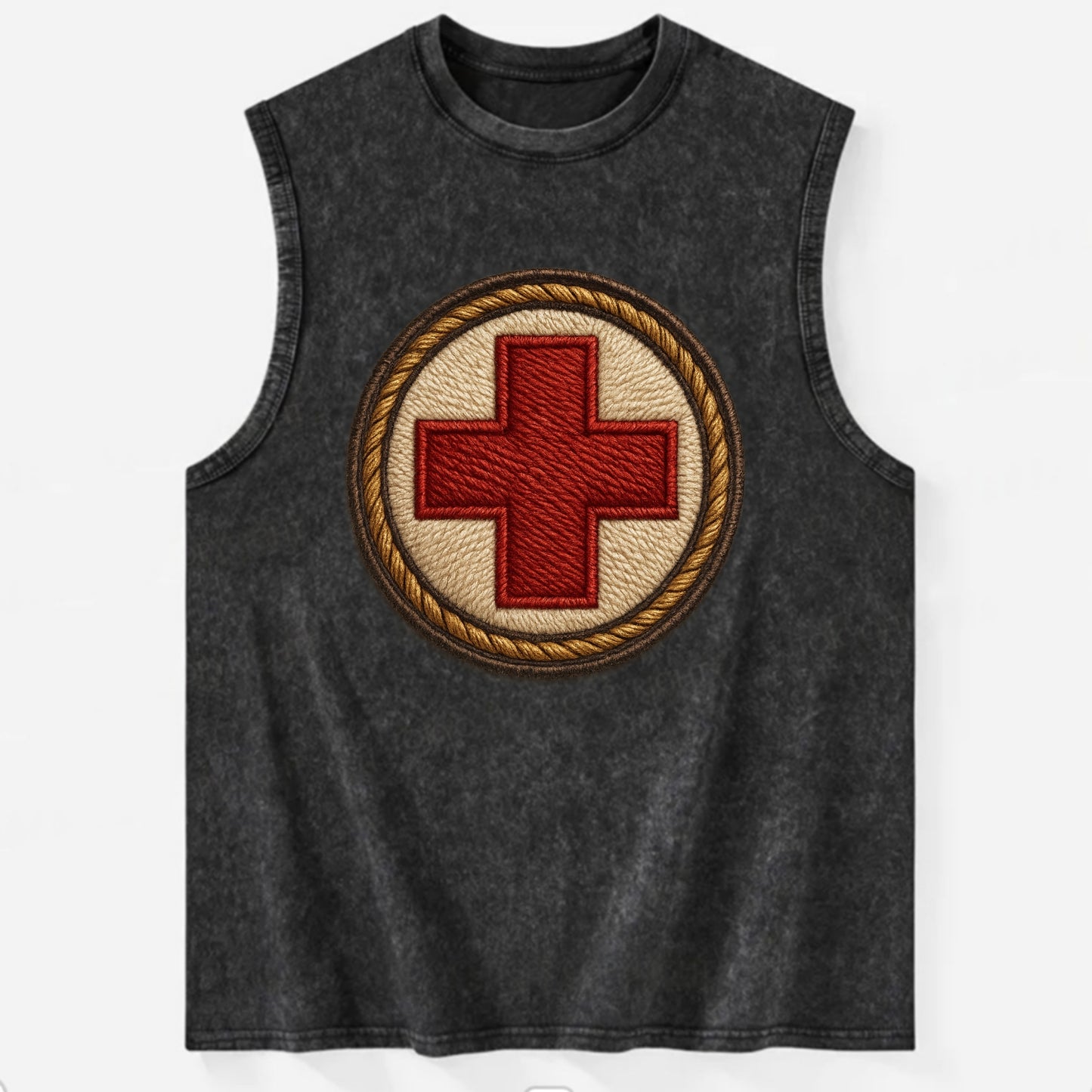 Medical Cross  - Vintage Washed Tank - Black