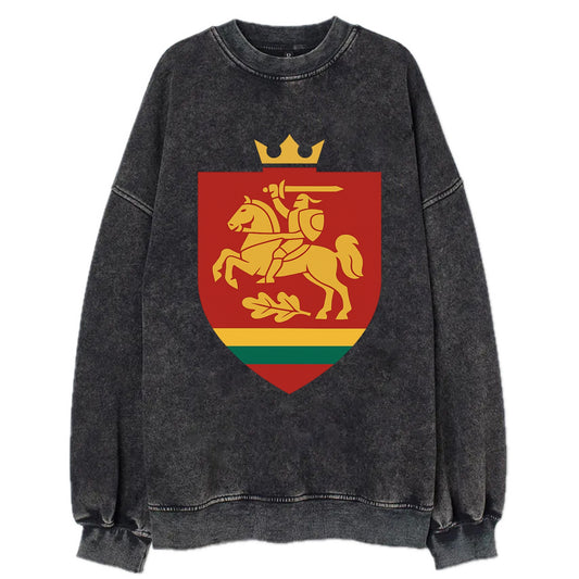Lithuania Royal Logo  - Vintage Sweatshirt - Black