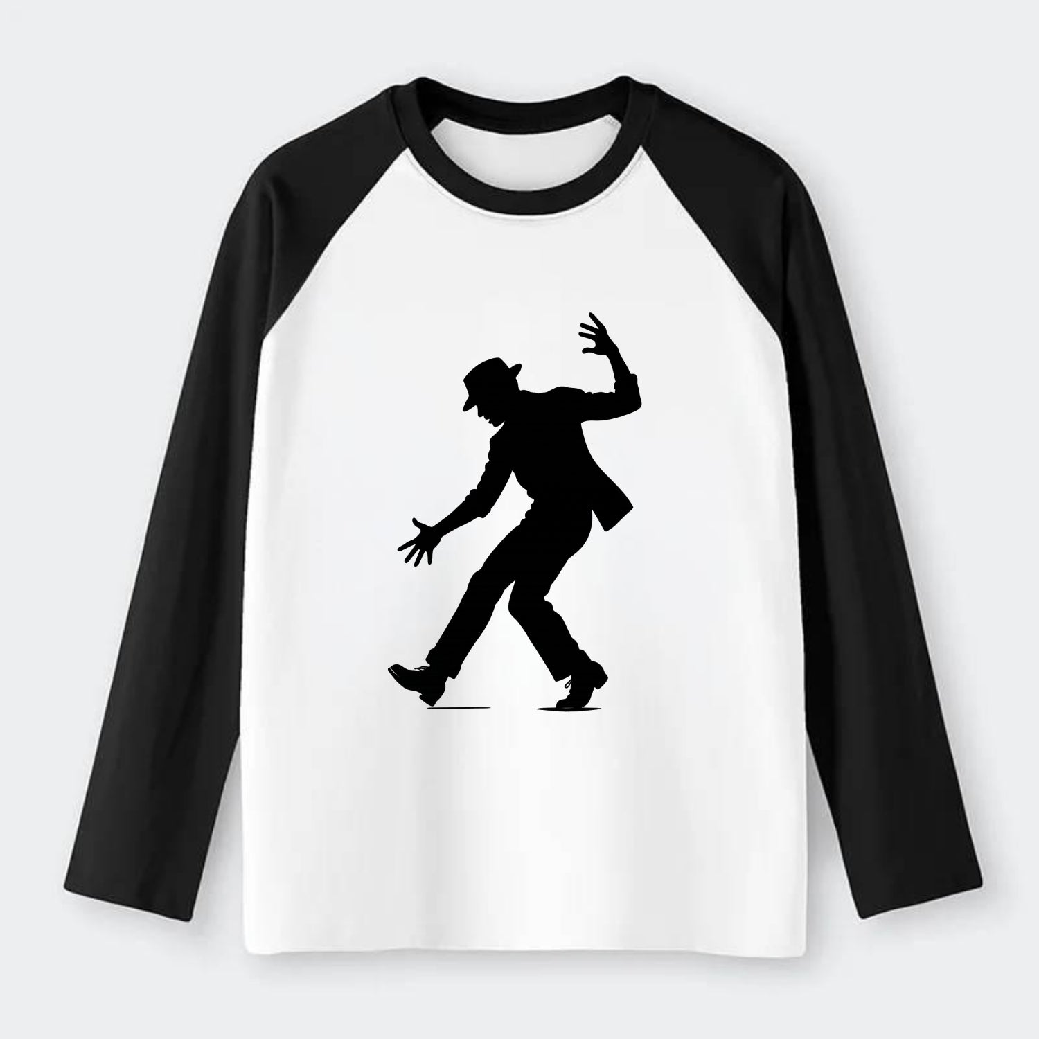Tap dancer dramatic step - Raglan Long Sleeve T-Shirt - Black