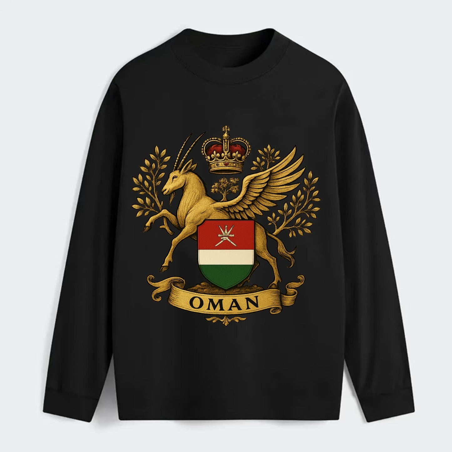 Oman Heritage Badge  - Classic Long Sleeve Shirt - Black