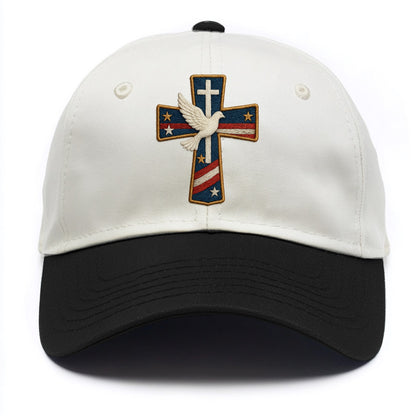 Dove and Cross  - Two Tone Cap - Black