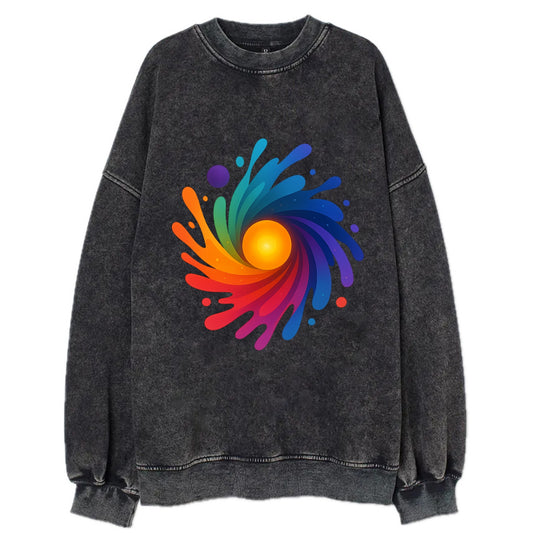 Big Bang Palette - Explosion of paint co - Vintage Sweatshirt - Black