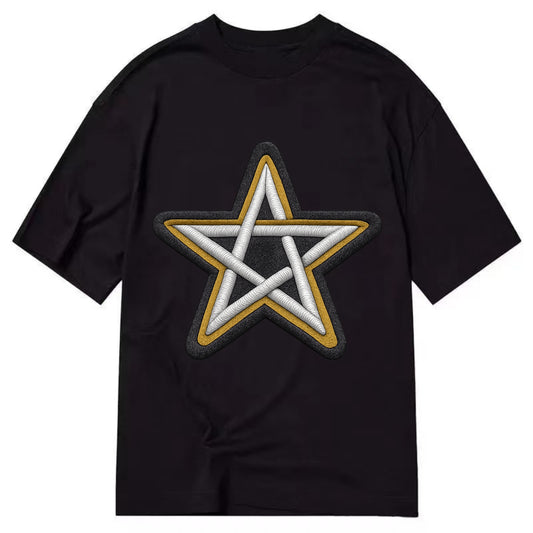 PENTAGRAM STAR - five point star in silver , protection - Classic T-shirt - Black