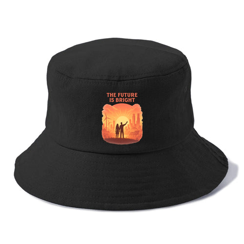 Sunrise over thriving sustainable city - The Future is Bright - optimistic vision - Bucket Hat